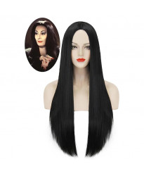 The Addams Family Cosplay Wig Synthetic Wig Middle Part Wig Long Natural Black Party Wigs