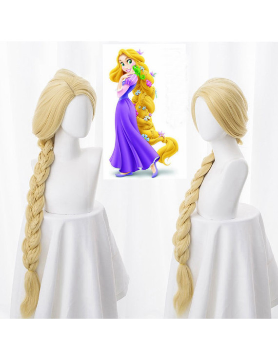 Tangled Princess Rapunzel Long Braid Anime Style Synthetic Cosplay Full Wig