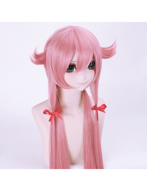 Future Diary Gasai Yuno Pink Cosplay Wig Long Straight Heat Resistant ...