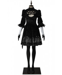 NieR Automata 2B Costume Black Polyester Cosplay Dress
