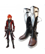 Genshin Impact Diluc Artificial Leather Red Cosplay Shoes