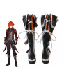 Genshin Impact Diluc Artificial Leather Red Cosplay Shoes