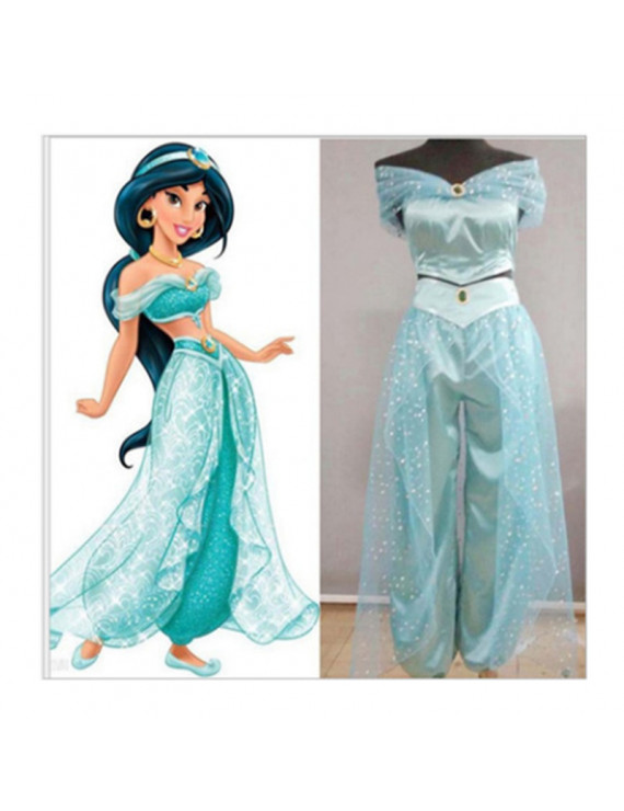 Aladdin Disney Princess Jasmine Adult Cosplay Costume 