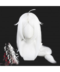 Helltaker Cerberus White Long Straight Styled Cosplay Wig