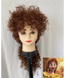 Encanto Pepa Madrigal Brown Short Curly Cosplay Wig