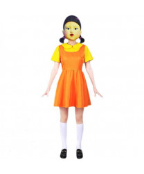 2021 Squid Game 123 Wood People Girl Dress Cosplay Costume