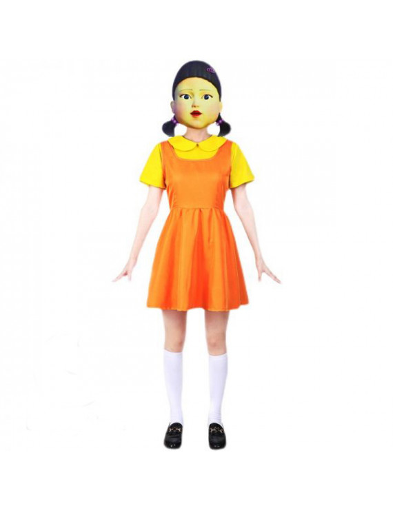 2021 Squid Game 123 Wood People Girl Dress Cosplay Costume