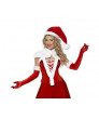 Red long dress white cloak beautiful Christmas costume