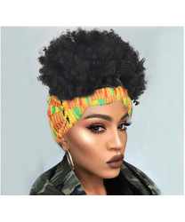 Headband Wigs Afro Kinky Curly 100% Real Virgin Human Hair Costume Wigs