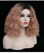 Pink Shoulder Length Wavy Synthetic Lace Front Wig 13 Inch