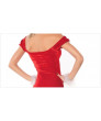 Special Red  Christmas Costume Low Shoulder Dress with Hat for Women