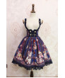 Alice girl original new lolita steam bear gear handle ruffled double-breasted waist strap skirt