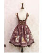 Alice girl original new lolita steam bear gear handle ruffled double-breasted waist strap skirt