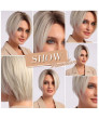 Short Synthetic Lace Wigs for Women Brown to Blonde Ombre Synthetic Wigs