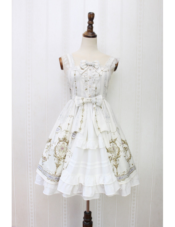 Alice girl original new Lolita angel cross handle lace bow suspender dress