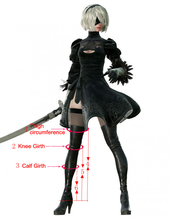 NieR:Automata 2B YoRHa No.2 Type B White PU Cosplay Boots