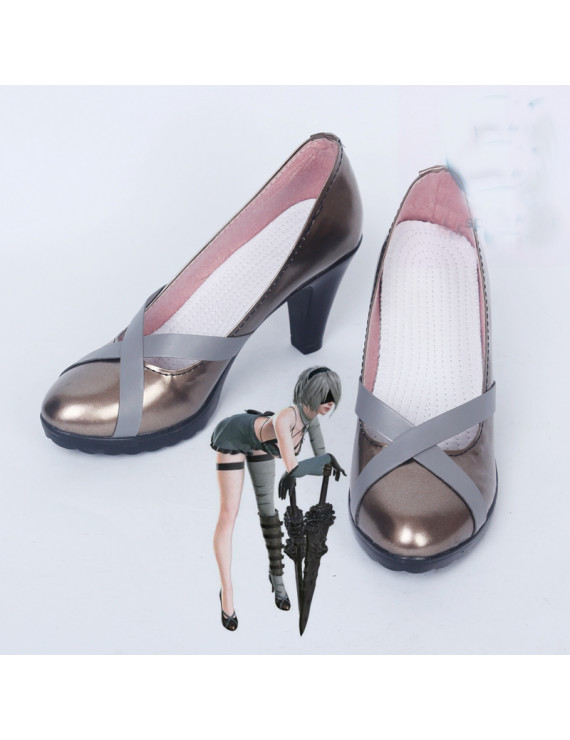 NieR Automata DLC YoRHa No 2 Type B 2B PU Cosplay Shoes