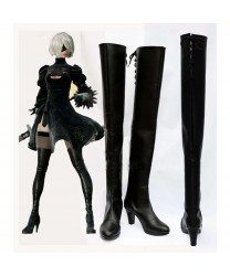 NieR:Automata 2B YoRHa No. 2 Type B Black PU Cosplay Boots