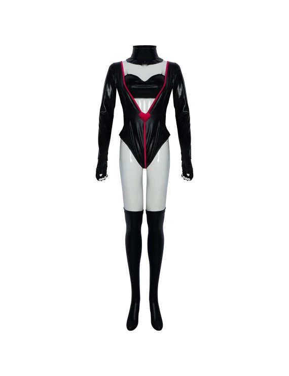 Hazbin Hotel Angel Dust PU Bodysuit cosplay costume 