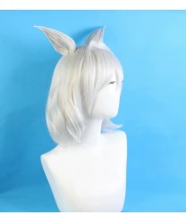 Fate Grand Order Lancer Caenis Grey Short Cosplay Wig+ ears