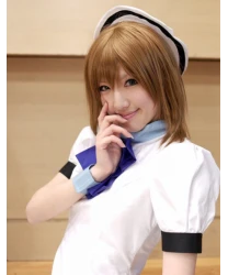 When They Cry Rena Ryugu Short Golden Brown Straight Cosplay Wig
