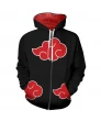 Naruto Akatsuki Clan 3D Print Hoodie Sweatshirts Long Sleeve Zip Up Jacket