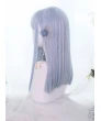 Classic Lolita Wig Pink Long Straight Synthetic Hair Party Wig Neat Bangs