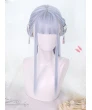 Classic Lolita Wig Pink Long Straight Synthetic Hair Party Wig Neat Bangs