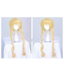 Blend S Kaho Hinata Blonde Two Ponytails Curly Cosplay Wig Heat Resistant Fiber Synthetic Hair Wigs