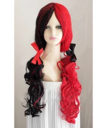 Batman Harley Quinn Wig Red and Black Synthetic Hair Party Wig