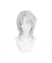 Demon Slayer Rui Long Curly Silver Cosplay Hair Wigs