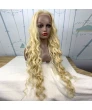 30 inch long curly Blonde Synthetic Lace Wig Costume wigs